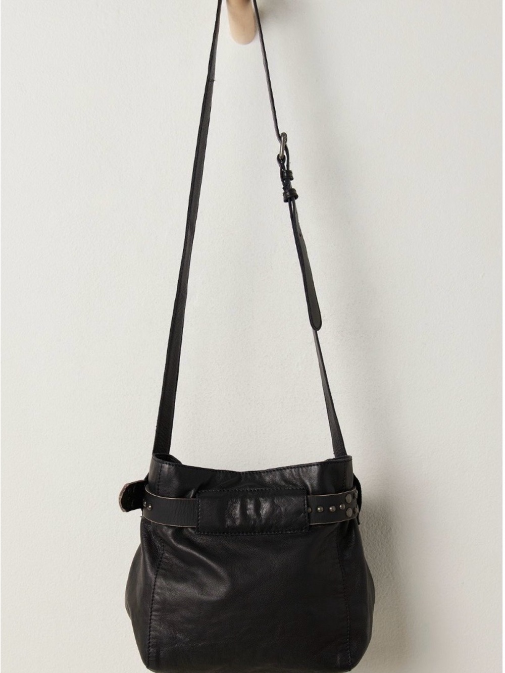 Free People Black Studded Leather Shoulder Tote - Picture 4 of 4